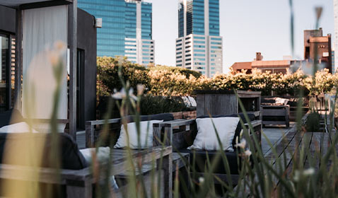 Rooftop Hotel Cottage Puerto Buceo. Montevideo Uruguay. 